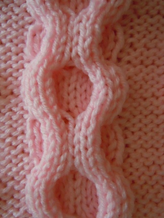free knitting pattern; large circle cable stitch